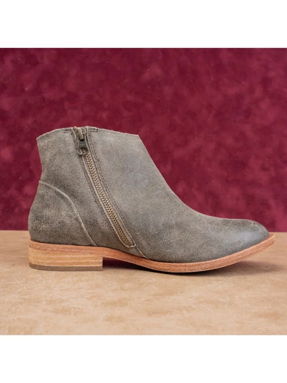 Kork Ease Women Taupe Distress Leather Modern Western Comfortable Boots sz 7